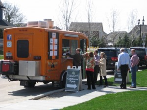Fork in the Road Catering Truck, big orange food truck, Minnesota food truck company, what is that big orange food catering truck