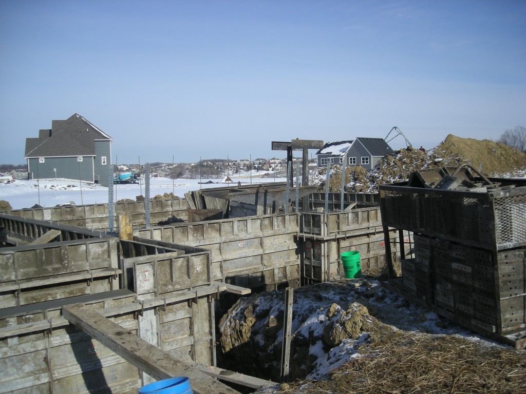 new foundation of new home in Maple Grove