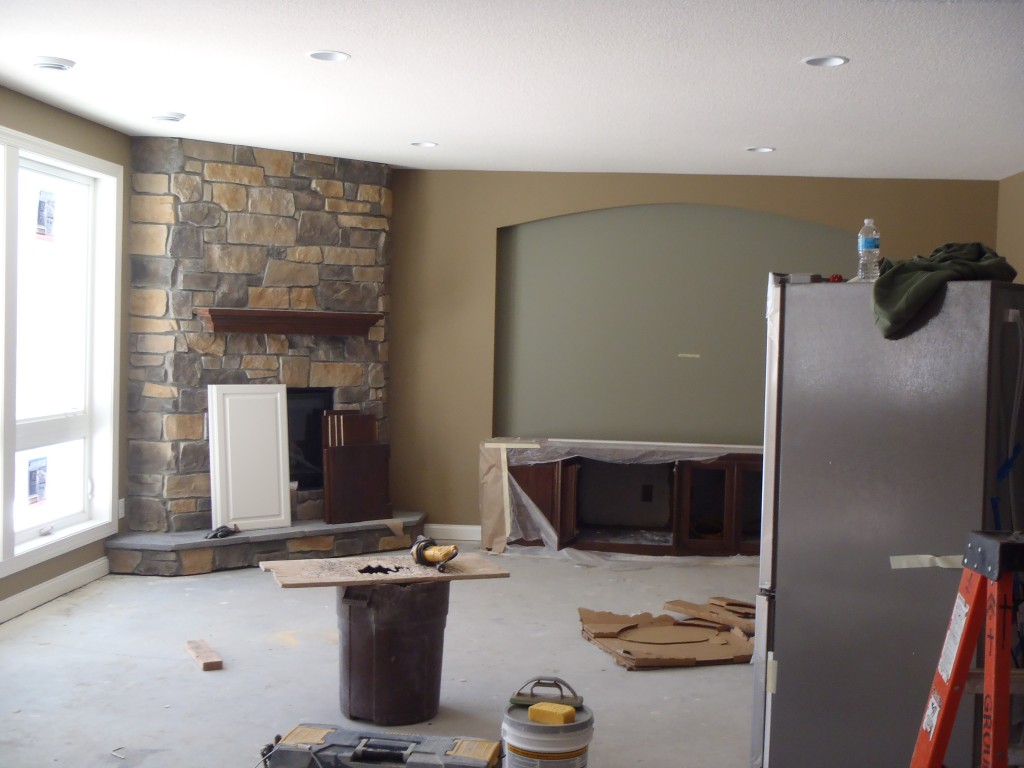 fireplace of new home in Taylor Creek of Plymouth