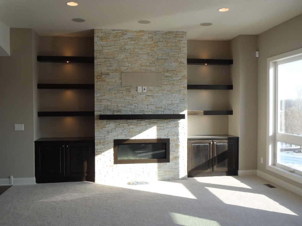 Fireplace of new home in Plymouth Minnesota