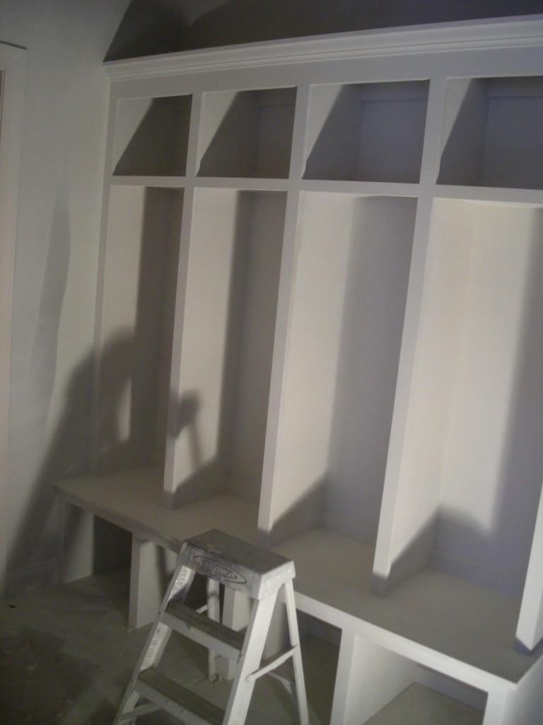rear foyer lockers of luxury home in Plymouth Minnesota