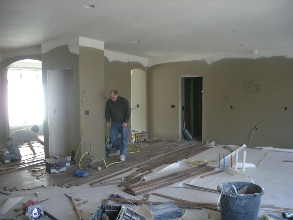 hard wood floor installation in luxury home in Minnesota